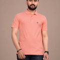 Men's Polo Collar T-Shirt — Peach
