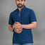 Men's Polo Collar Pockets T-Shirt — Navy Blue