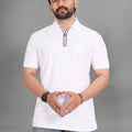 Men's Polo Collar Pockets T-Shirt — White