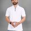 Men's Polo Collar Pockets T-Shirt — White