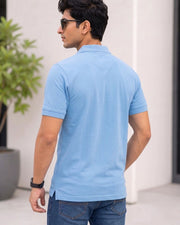 Men's Polo Collar T-Shirt — Blue — Thumbnail 6