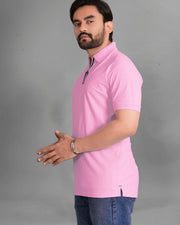 Men's Polo Collar Pockets T-Shirt — Pink — Thumbnail 6