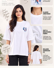 Divra Clothing Women Embroidered Round Neck T-Shirt — White — Thumbnail 4