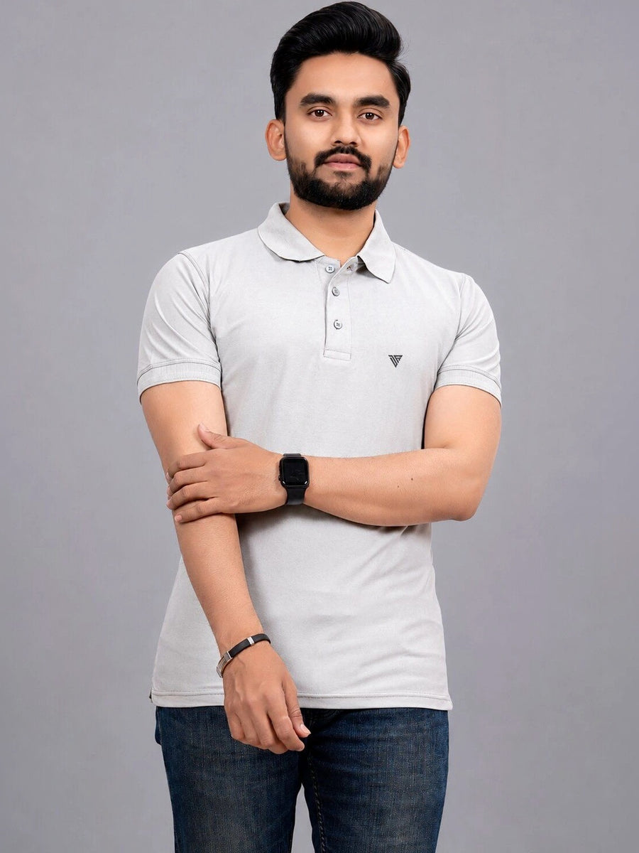Men's Polo Collar T-Shirt — Grey — Custom Print Studio