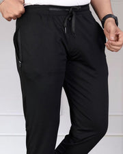 Men Mid-Rise Joggers — Black — Thumbnail 3