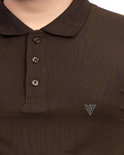 Men's Polo Collar T-Shirt — Coffee Brown — Thumbnail 2