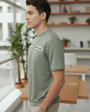 Men Organic Cotton Blend Pockets T-shirt — Green — Thumbnail 4
