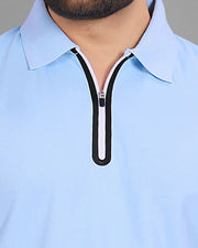 Men's Polo Collar T-Shirt — Blue — Thumbnail 5