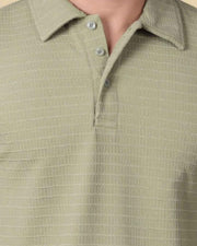 Men Polo Collar T-shirt — Olive — Thumbnail 2