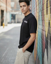 Men Organic Cotton Pockets T-shirt — Black — Thumbnail 4