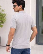 Men's Polo Collar T-Shirt — Grey — Thumbnail 3