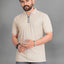 Men's Polo Collar Pockets T-Shirt — Beige