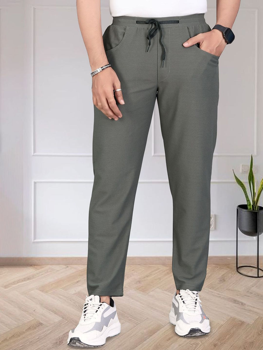 Men Mid-Rise Track Pants — Olive — Custom Print Studio