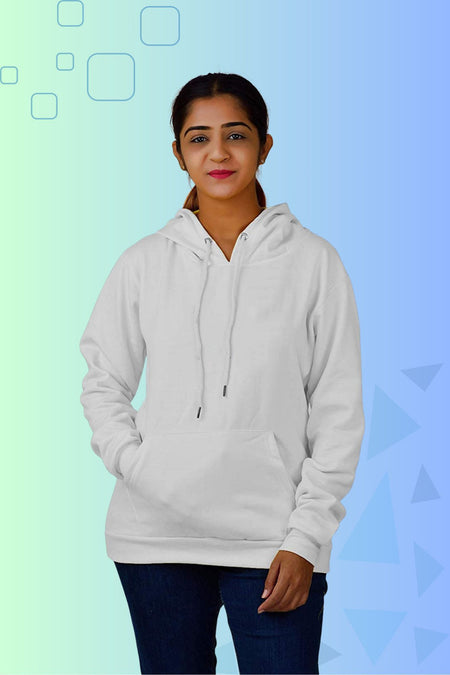 Women's Full Sleeve Solid Hooded Sweatshirt — Melange Grey — Tshirt Factory India Direct Wholesale Manufacturer