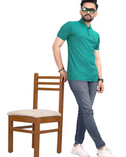 Men's Polo Collar T-Shirt — Teal — Thumbnail 4