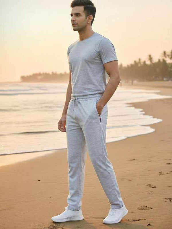 Men's Solid Regular Fit Track Pants — Grey — Tshirt Factory India Direct Wholesale Manufacturer
