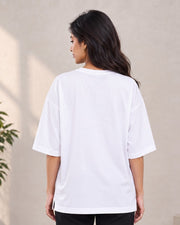 Divra Clothing Women Embroidered Round Neck T-Shirt — White — Thumbnail 5
