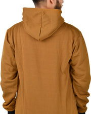 Men's Solid Fleece Hooded Sweatshirt in Earth Brown — Thumbnail 1