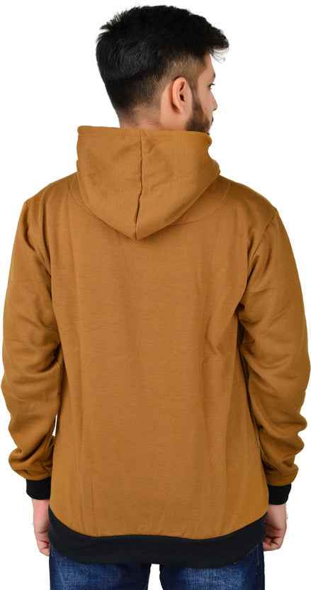 Men's Solid Fleece Hooded Sweatshirt in Earth Brown — Tshirt Factory India Direct Wholesale Manufacturer