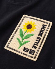 Divra Clothing Women Embroidered Round Neck T-Shirt — Black — Thumbnail 4
