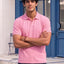 Men's All-Over Printed Polo Collar T-Shirt — Pink