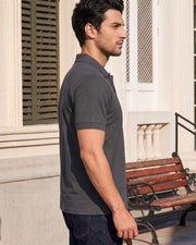 Men's Polo Collar T-Shirt — Grey — Thumbnail 3