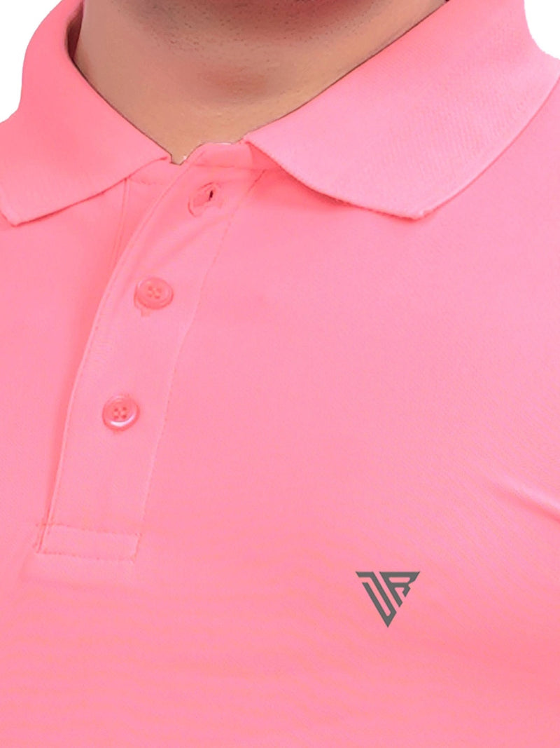 Men's Polo Collar T-Shirt — Pink — Quality Craftsmanship Anatomy